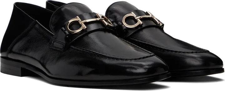 Ferragamo Black Hybrid Gancini Ornament Loafers - Image 4