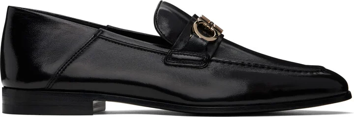 Ferragamo Black Hybrid Gancini Ornament Loafers