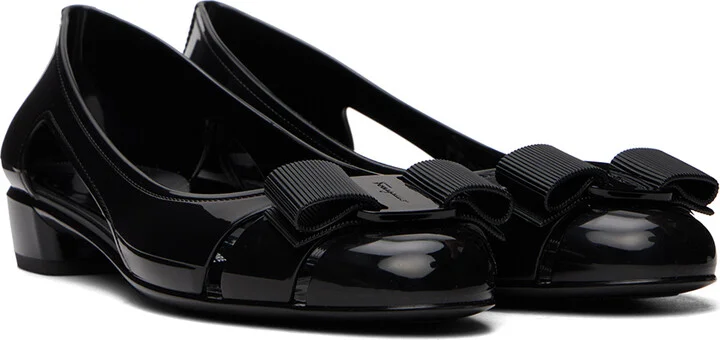 Ferragamo Black Jelly Ballerina Flats - Image 4