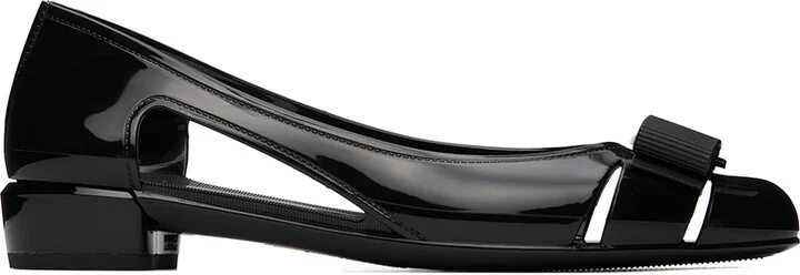 Ferragamo Black Jelly Ballerina Flats