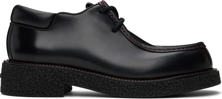 Ferragamo Black Lace-Up Derby