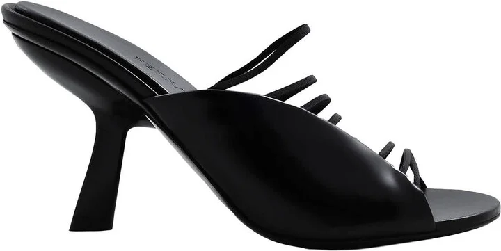 Ferragamo Black Leather Altaire 85 Sandals