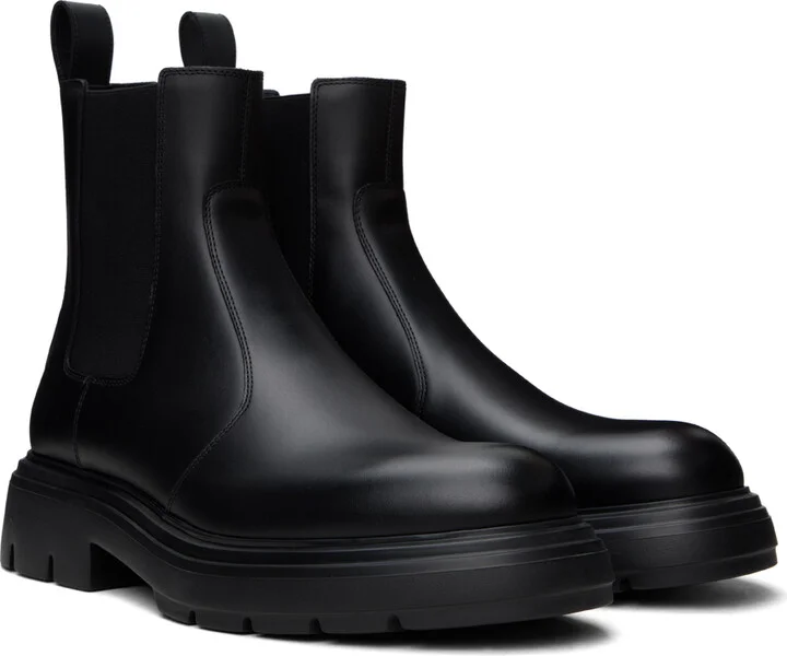 Ferragamo Black Leather Chelsea Boots - Image 4