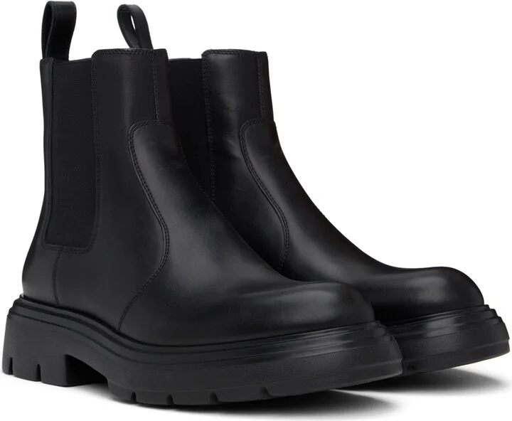 Ferragamo Black Leather Chelsea Boots - Image 4