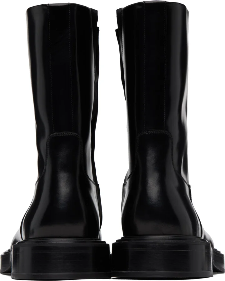 Ferragamo Black Leather Chelsea Boots - Image 2