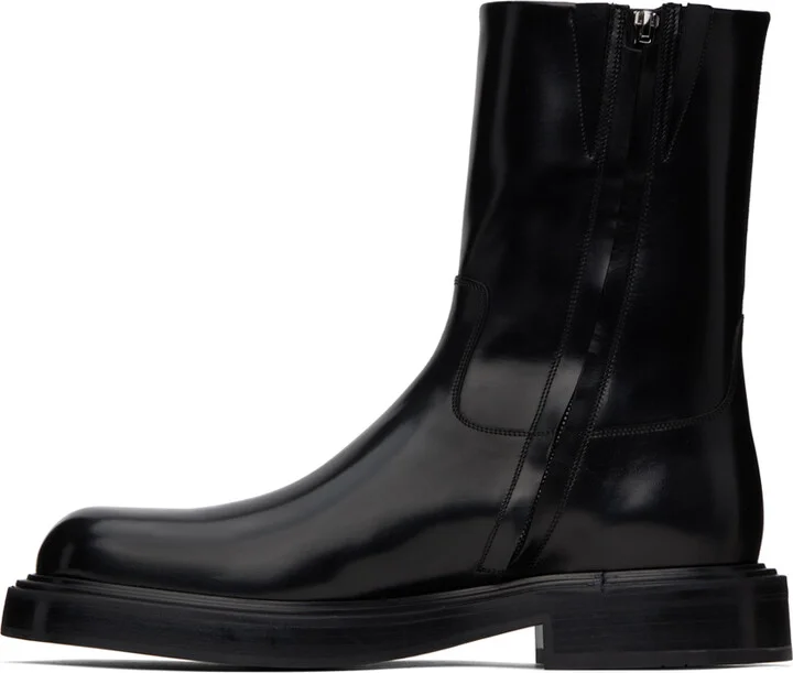 Ferragamo Black Leather Chelsea Boots - Image 3