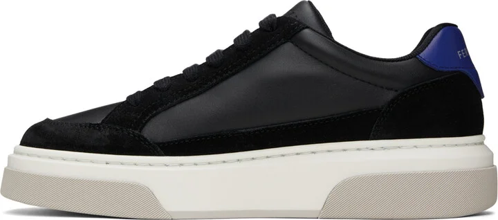 Ferragamo Black Low Cut Gancini Outline Sneakers - Image 3