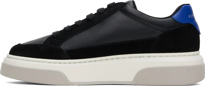 Ferragamo Black Low Cut Gancini Outline Sneakers - Image 3