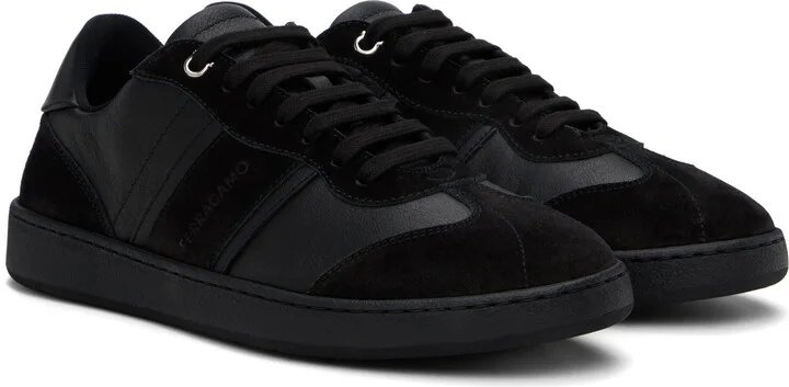 Ferragamo Black Low Top Signature Sneakers - Image 4
