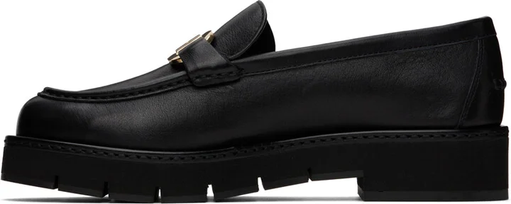 Ferragamo Black Maryan Lug Loafers - Image 3