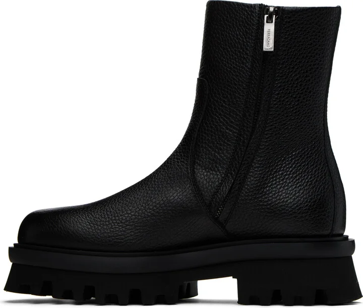 Ferragamo Black Metropolitan Combat Boots - Image 3