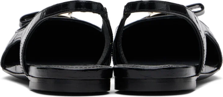 Ferragamo Black Mini Bow Ballet Flats - Image 2