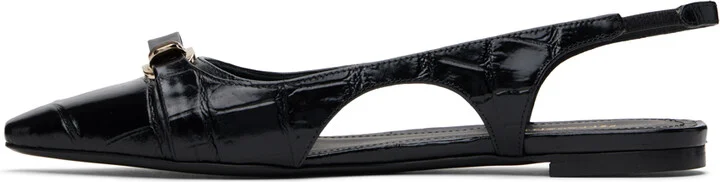 Ferragamo Black Mini Bow Ballet Flats - Image 3
