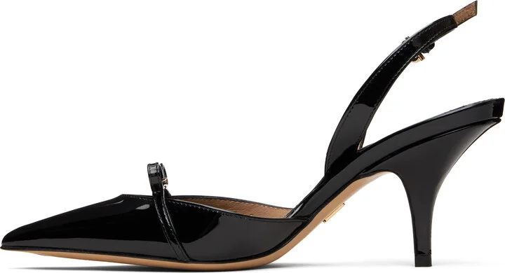 Ferragamo Black Mini Bow Sling Pump Heels - Image 3