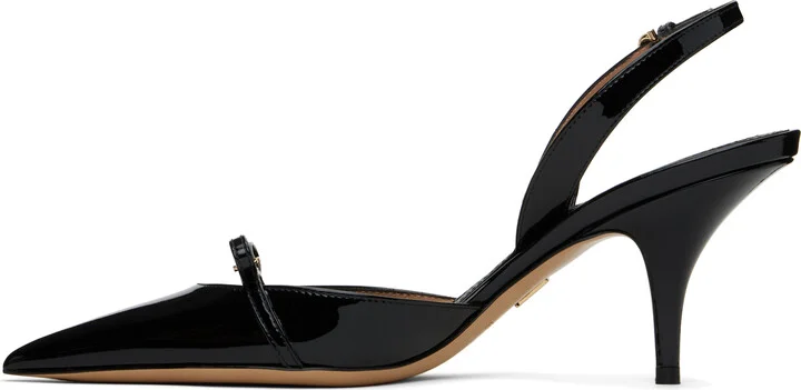 Ferragamo Black Mini Bow Slingback Heels - Image 3