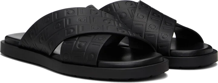 Ferragamo Black Monogram Sandals - Image 4