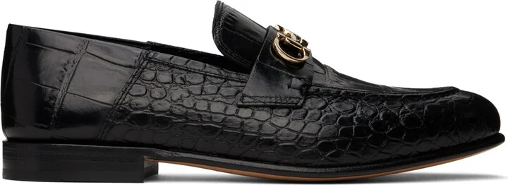 Ferragamo Black Ottone Loafers
