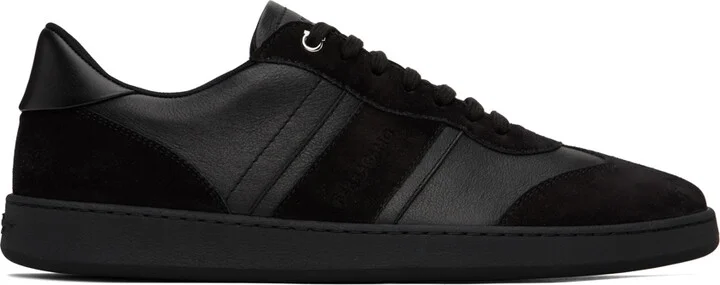 Ferragamo Black Paneled Sneakers