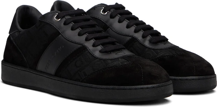 Ferragamo Black Signature Low-Top Sneakers - Image 4