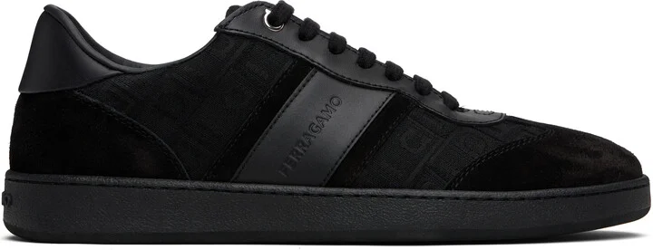 Ferragamo Black Signature Low-Top Sneakers