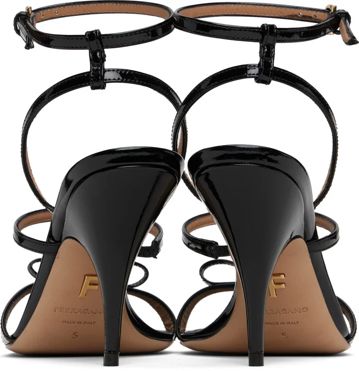 Ferragamo Black Strappy Heeled Sandals - Image 2