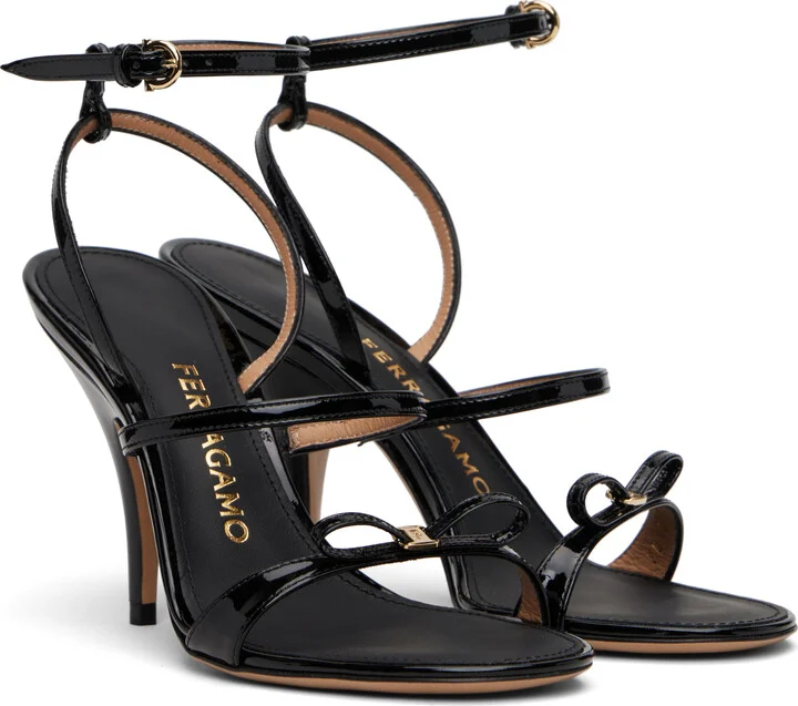 Ferragamo Black Strappy Heeled Sandals - Image 4