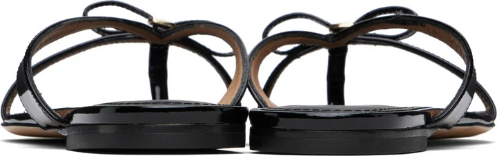 Ferragamo Black Thin Bow Sandals - Image 2