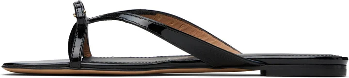 Ferragamo Black Thin Bow Sandals - Image 3