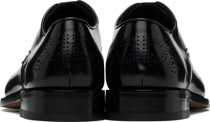 Ferragamo Black Toe Cap Derbys - Image 2