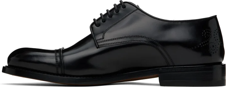 Ferragamo Black Toe Cap Derbys - Image 3