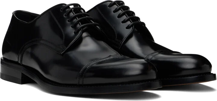 Ferragamo Black Toe Cap Derbys - Image 4