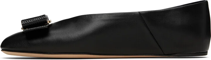 Ferragamo Black Vara Bow Ballerina Flats - Image 3