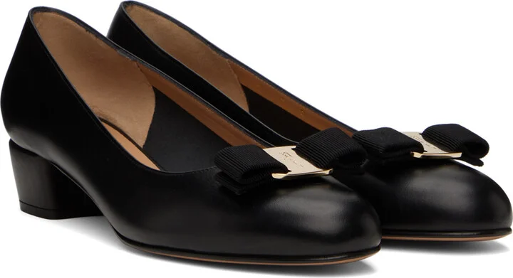 Ferragamo Black Vara Pumps - Image 4