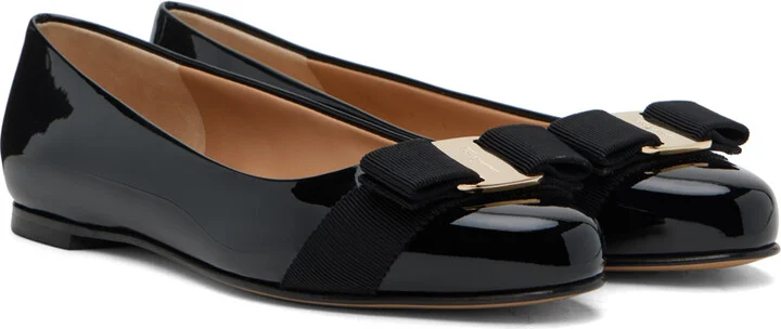 Ferragamo Black Varina Ballerina Flats - Image 4
