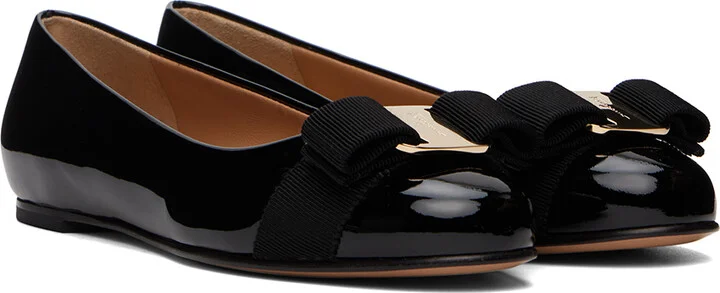 Ferragamo Black Varina Ballerina Flats - Image 4