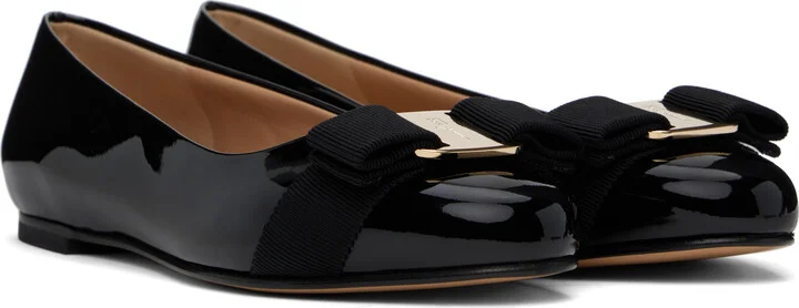Ferragamo Black Varina Ballerina Flats - Image 4