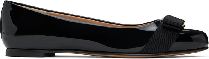 Ferragamo Black Varina Ballerina Flats