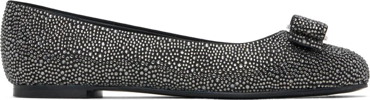Ferragamo Black Varina Ballerina Flats