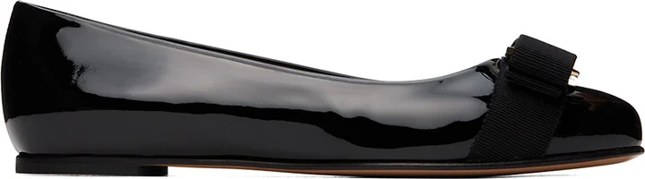 Ferragamo Black Varina Ballerina Flats