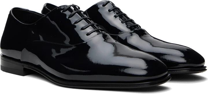 Ferragamo Black Wave Detail Oxfords - Image 4