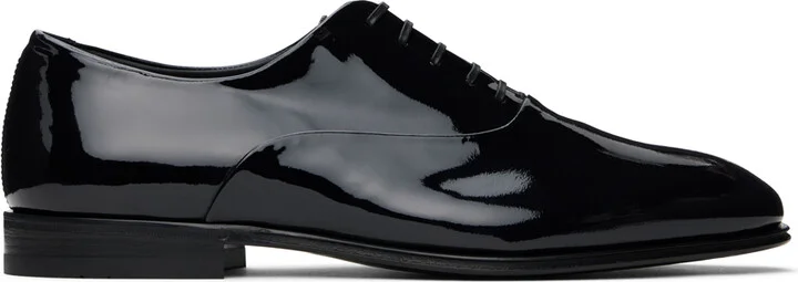 Ferragamo Black Wave Detail Oxfords