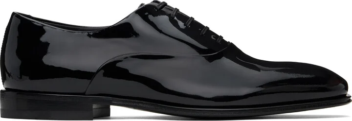 Ferragamo Black Wave Oxfords