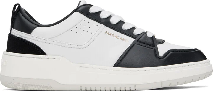 Ferragamo Black & White Dennis Sneakers