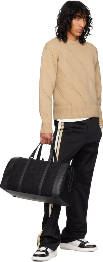 Ferragamo Black & White Suede Patch Skate Sneakers - Image 5