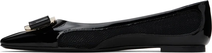Ferragamo Black Zea Mesh Ballerina Flats - Image 3