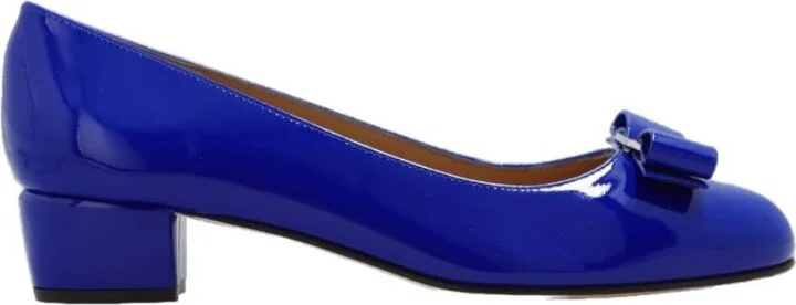 Ferragamo Blue Vara Bow Pump Shoe