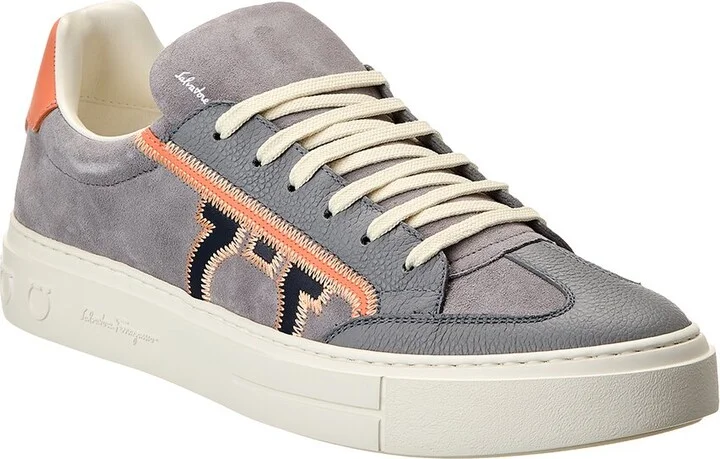 Ferragamo Borg 5 Suede & Leather Sneaker