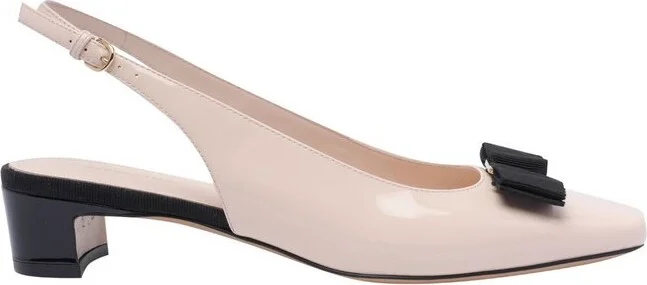 Ferragamo Bow Detailed Slingback Pumps