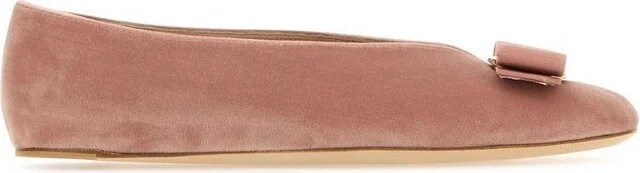 Ferragamo Bow Detailed Slip-On Ballerina Shoes