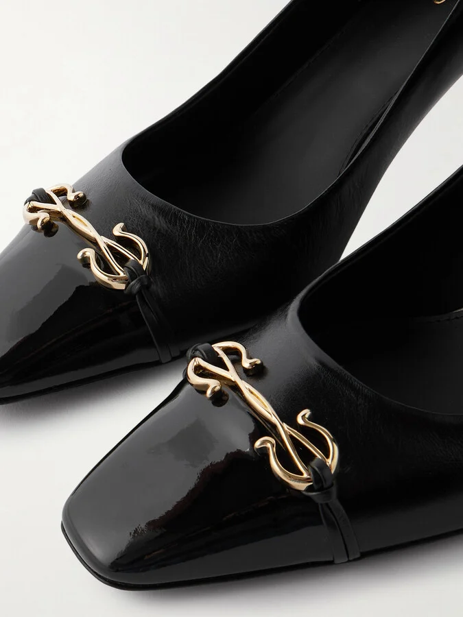 Ferragamo - Bria Embellished Leather Pumps - Black - Image 4